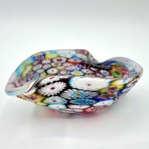 Colorful Murano-Style Millefiori Art Glass Bowl